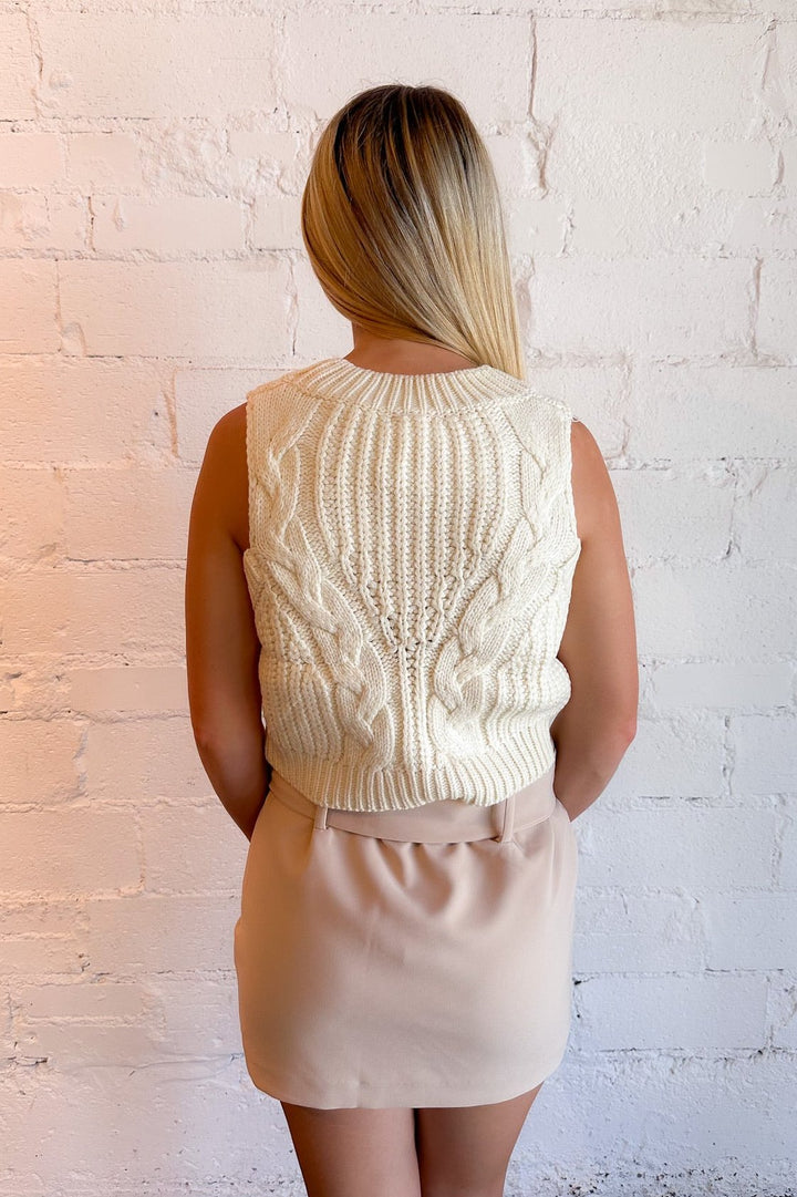 Stevie Cable Knit Sweater Top