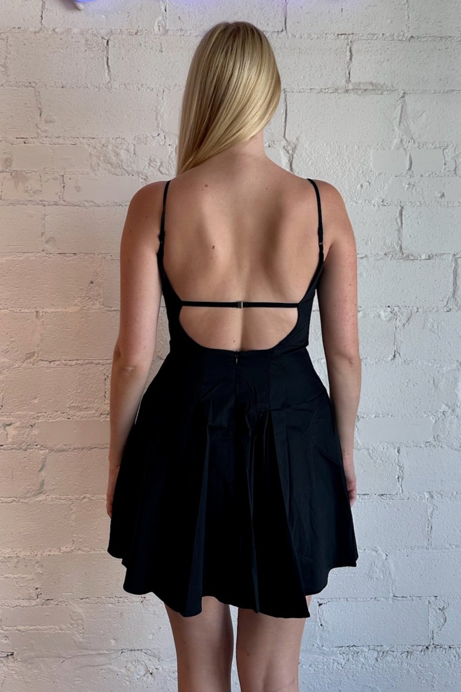 Always Elegant Pleated Mini Dress black, black dress, dress, black, womens boutique, boutique fall