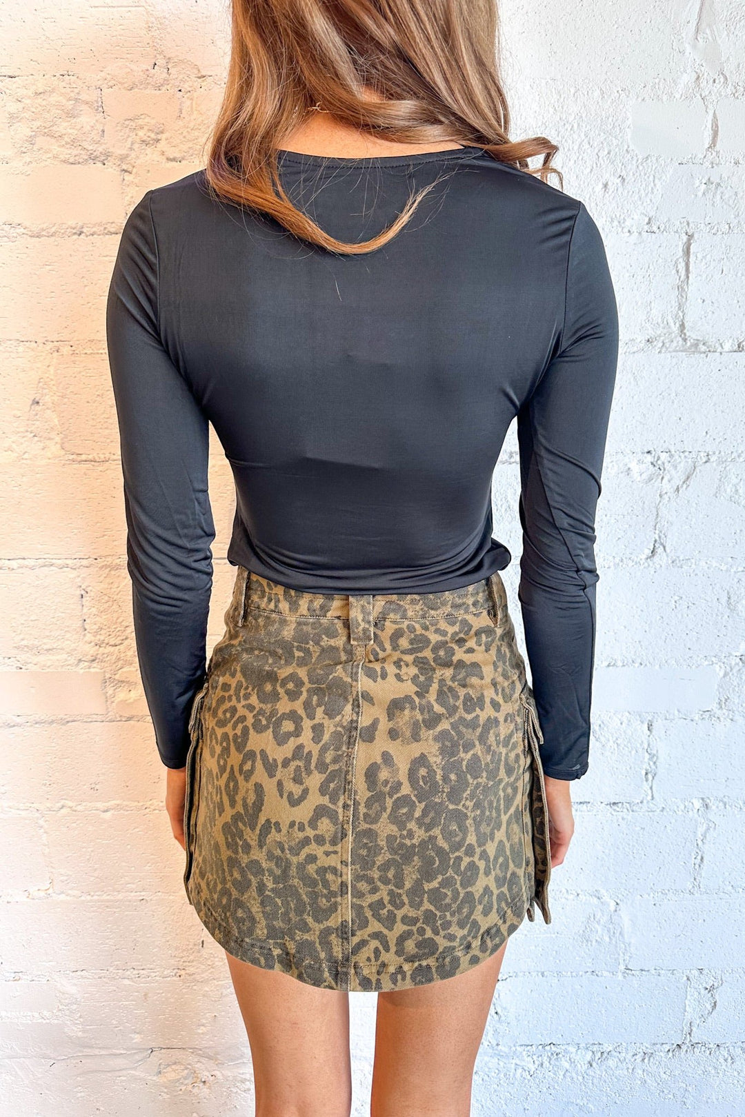 B.B. Skirt, Mini Skirt, Leopard Print, Bottoms, Cargo Skirt, Adeline Boutique