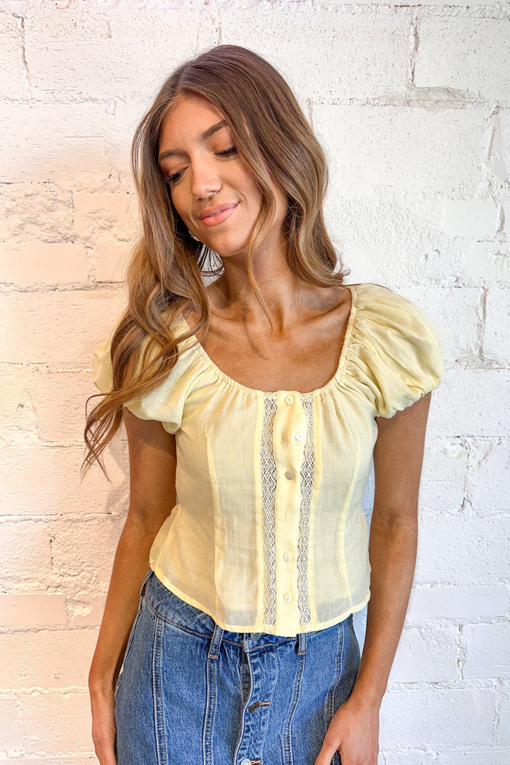 Baby Yellow Top, Spring Tops, Adeline Boutique, Dallas Boutique, Spring and Summer Styles,Yellow Top