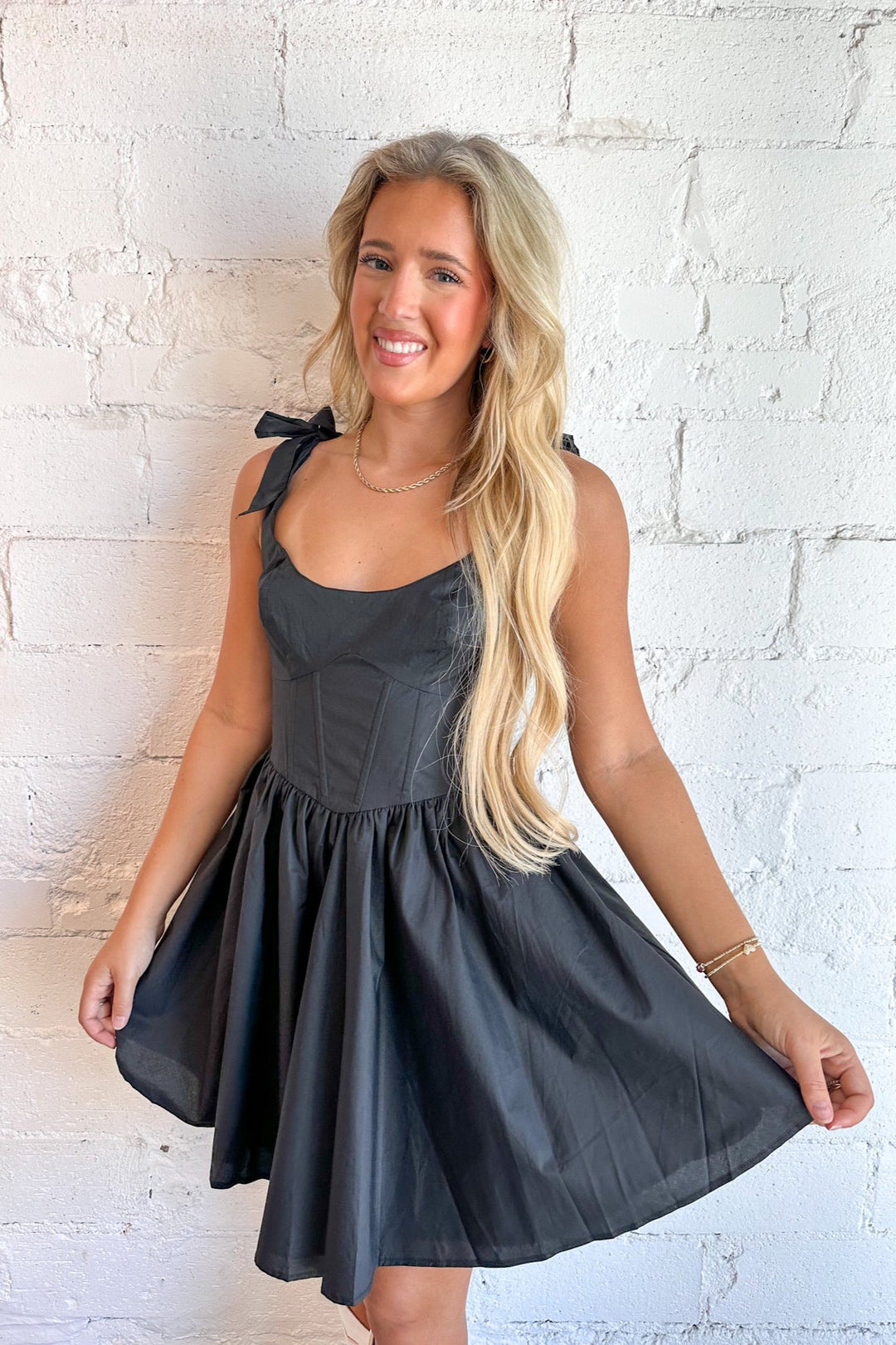 Mini Dress, Dress, Black Dress, Ruffle Dress, Babydoll Dress, Dallas Boutique 