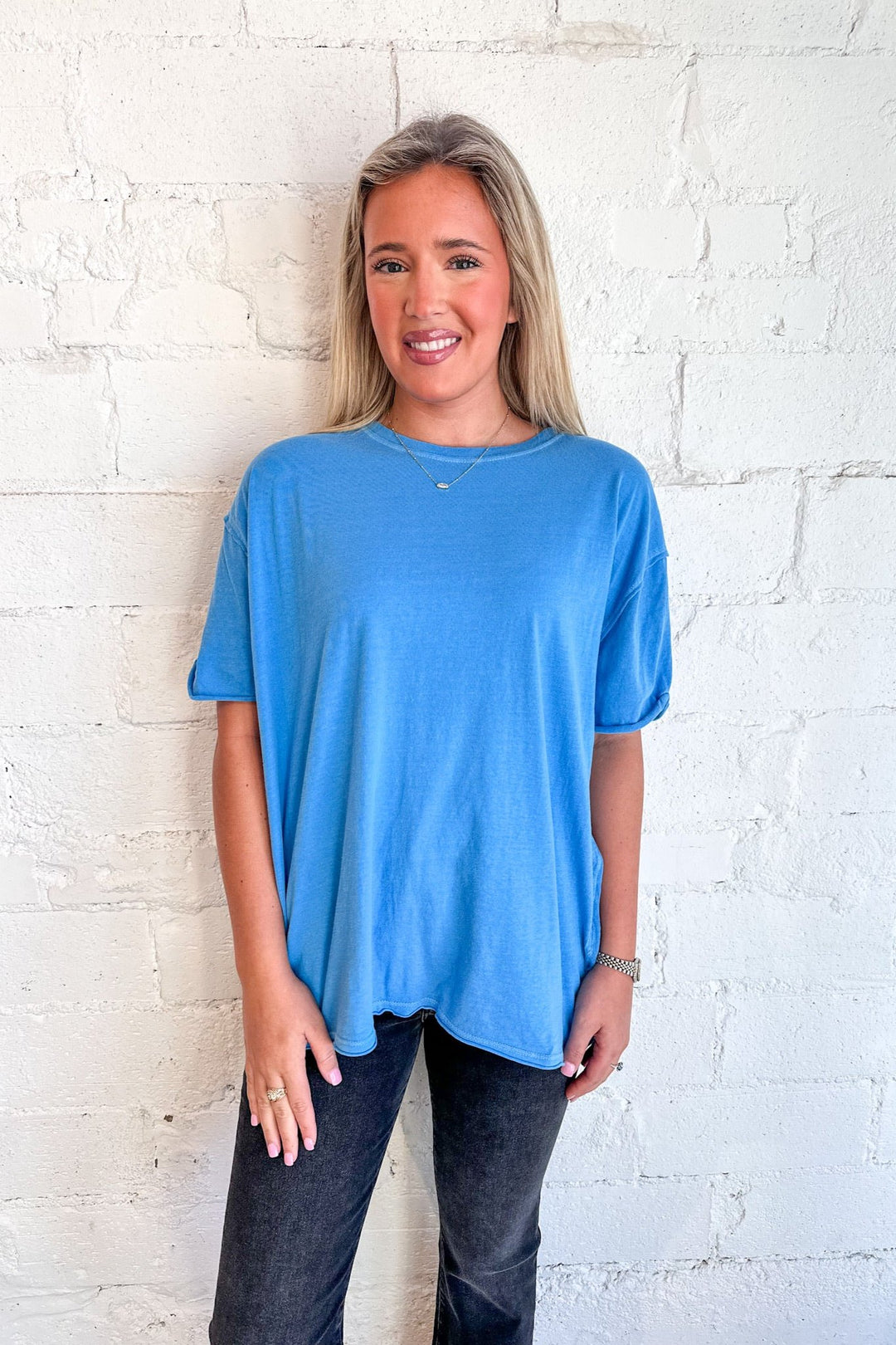 Free People Nina Tee, Pullover Tee, Tee, Relaxed Fit Tee, Basic Tee, Adeline Boutique 