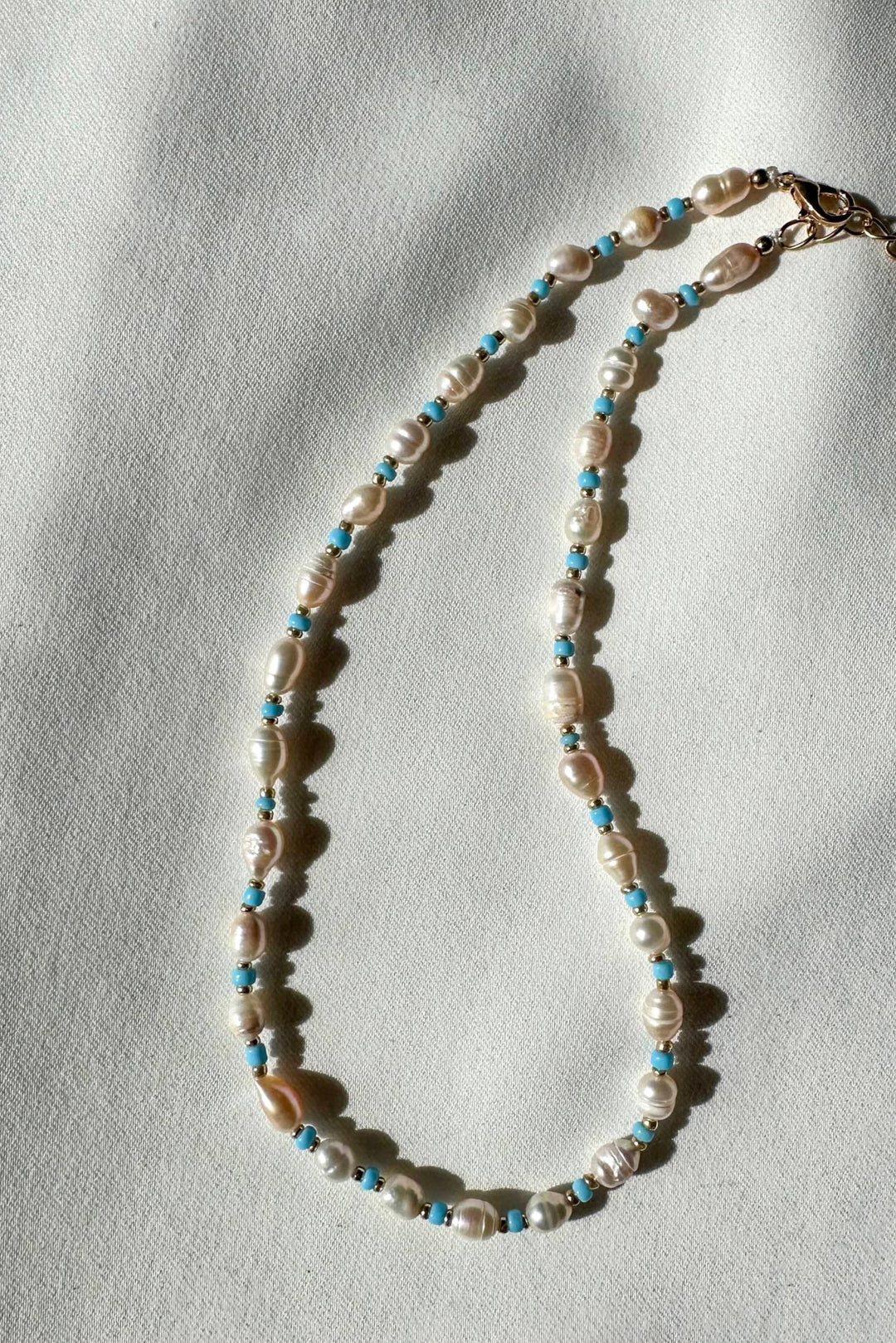 Blue Pearl & Bead Necklace, Bead Necklace, Necklace, Adeline Boutique, Gift Ideas, Jewelry