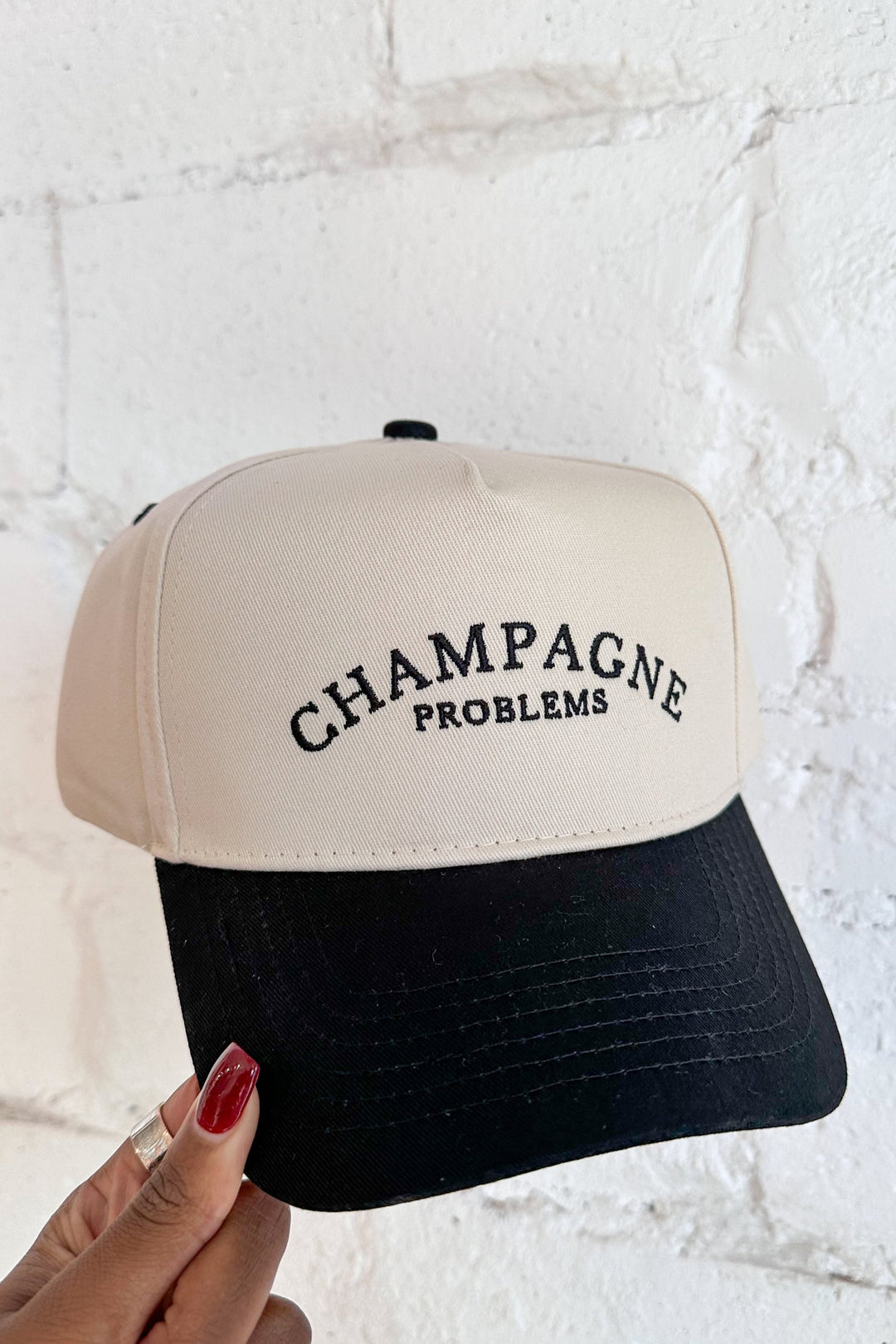 Champagne Problems, Trucker Hat, Hats, Graphic Hats, Adeline Boutique 