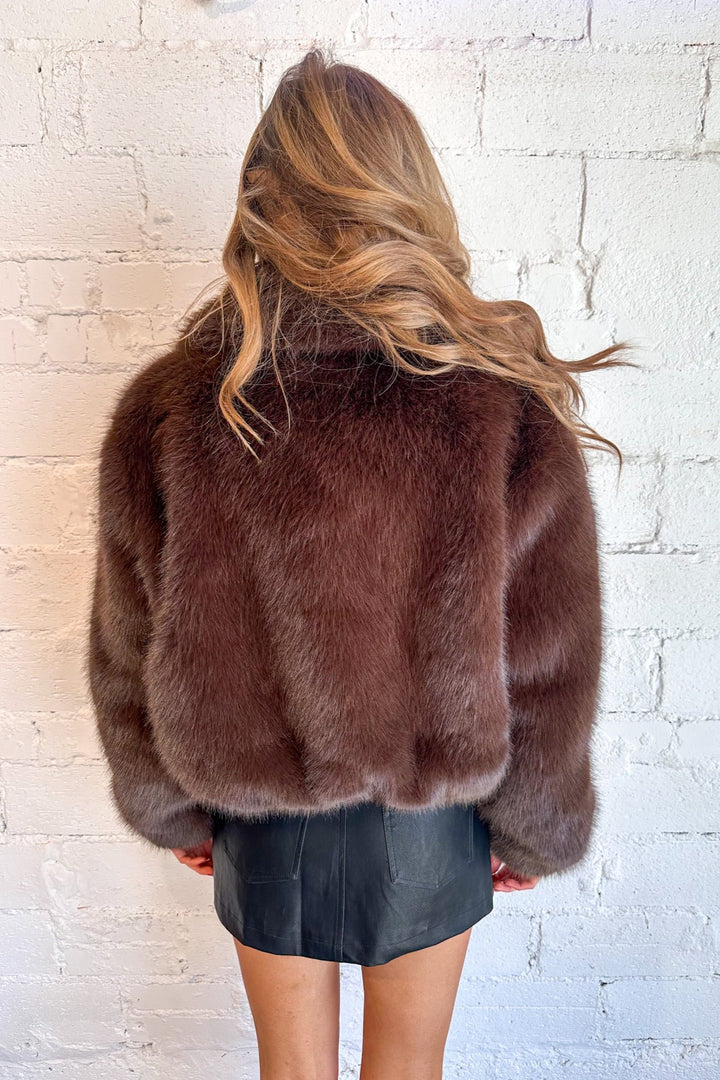 Chocolate Faux Fur Jacket, Faux Fur Jacket, Jacket, Fall Jacket, Fall Outfits, Dallas Boutique, Boutique Clothing, Boutiques, Holiday Outfits 