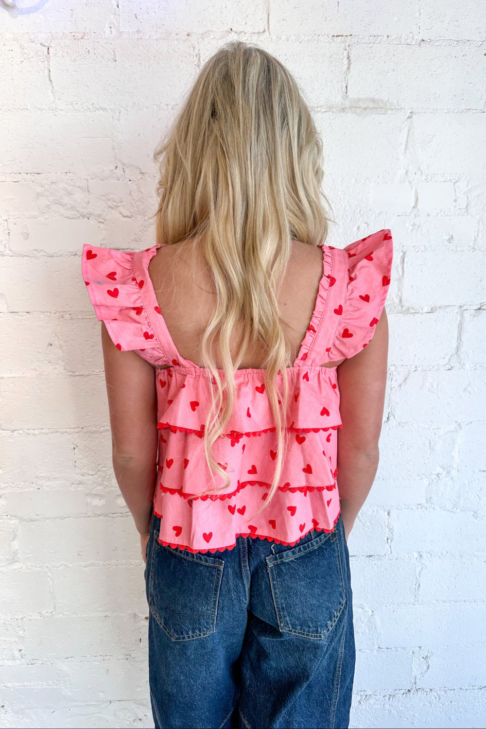 Confetti Hearts Top, Valentines Outfit, Hearts Top, Valentines Day Tops, Adeline Boutique 