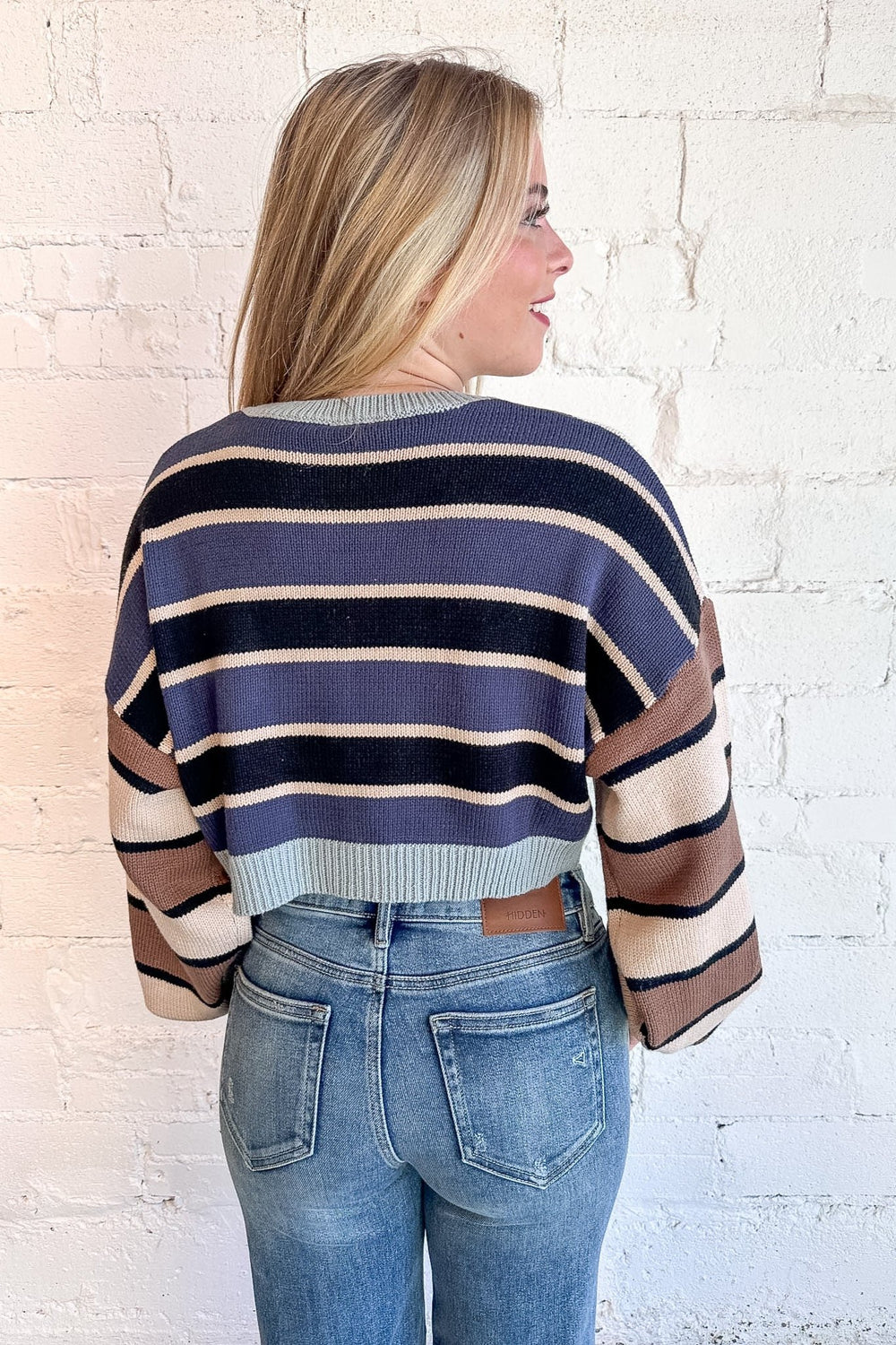 Cute & Spunky Cropped Striped Sweater, Stripped Sweater, Crop Sweater, Fall Fashion, Adeline Boutique, Dallas Boutique