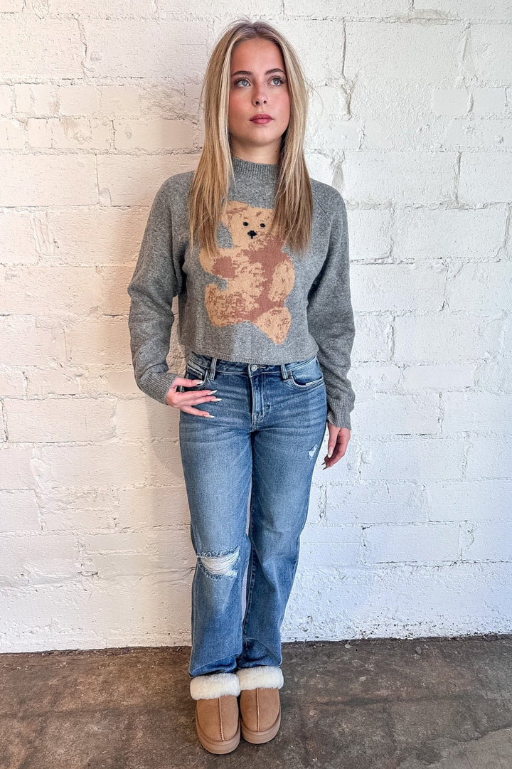 Cutesy Bear Sweater, Sweater Weather, Bear Sweater, Fall Sweater, Top, Adeline Boutique 