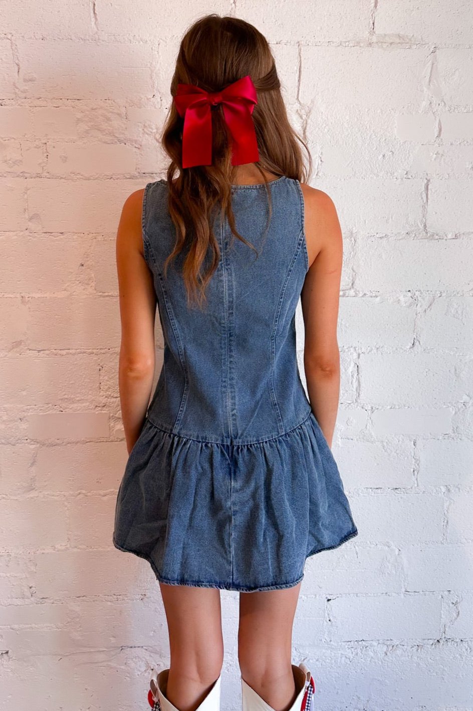 Denim Drop Waist Dress