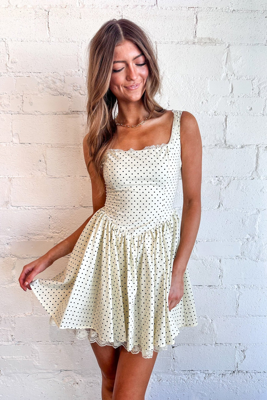 Dotty Fit & Flare Dress, Flare Dress, Polka Dot Dress, Mini Flare Dress, Mini Dress, Brunch Dress, Dallas Boutique Dresses, Dresses 