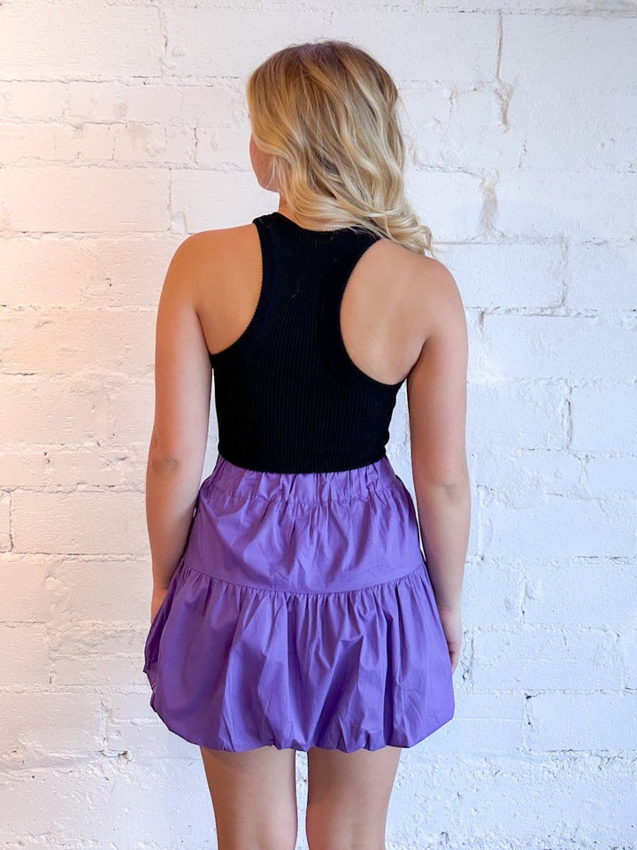 Emerson Balloon Mini Skirt, Purple, Ivory, Maroon, womens boutique, boutique