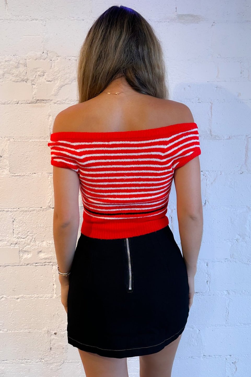 Emilee Stripe Cropped Sweater Top