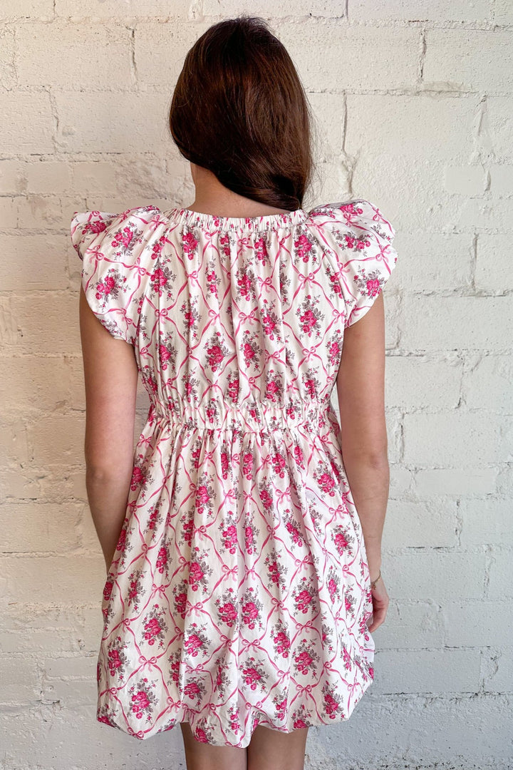 Floral & Bow Print Bubble Dress, Floral Dress, Bubble Dress, Dress, Adeline Boutique 