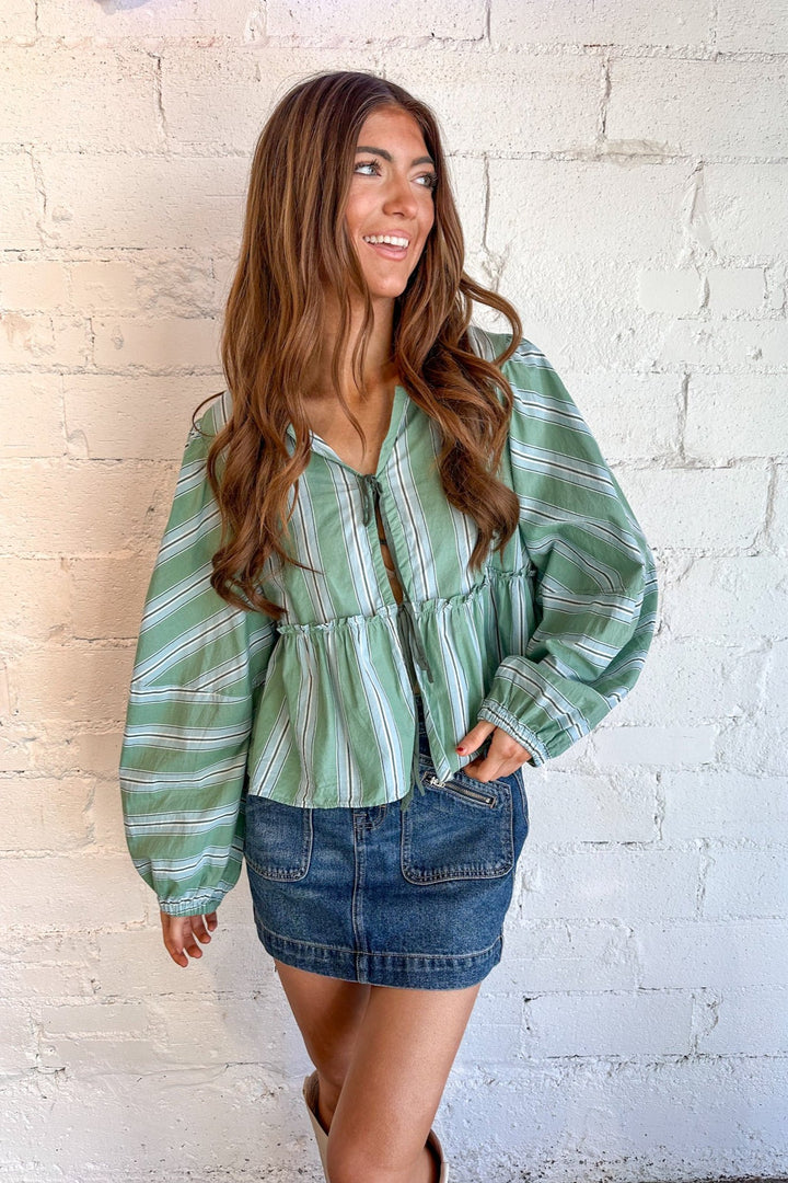 Free People Brunch Babe Blouse, Blouse, Brunch Top, Adeline Boutique, Boutique Tops 