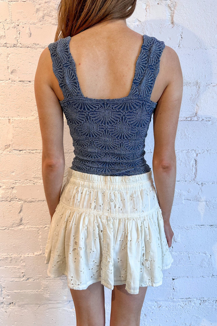 Free People Roselle Eyelet Mini, Skirt, Spring Skirt, Adeline Boutique, Rodeo Outfit, Boutique Clothing, Dallas Boutique