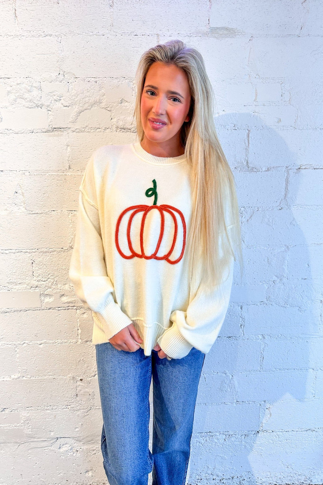 Giving Thanks Pumpkin Sweater, Thanksgiving Sweater, Pumpkin Sweater, Fall Fashion, Fall Sweaters, Adeline Boutique 