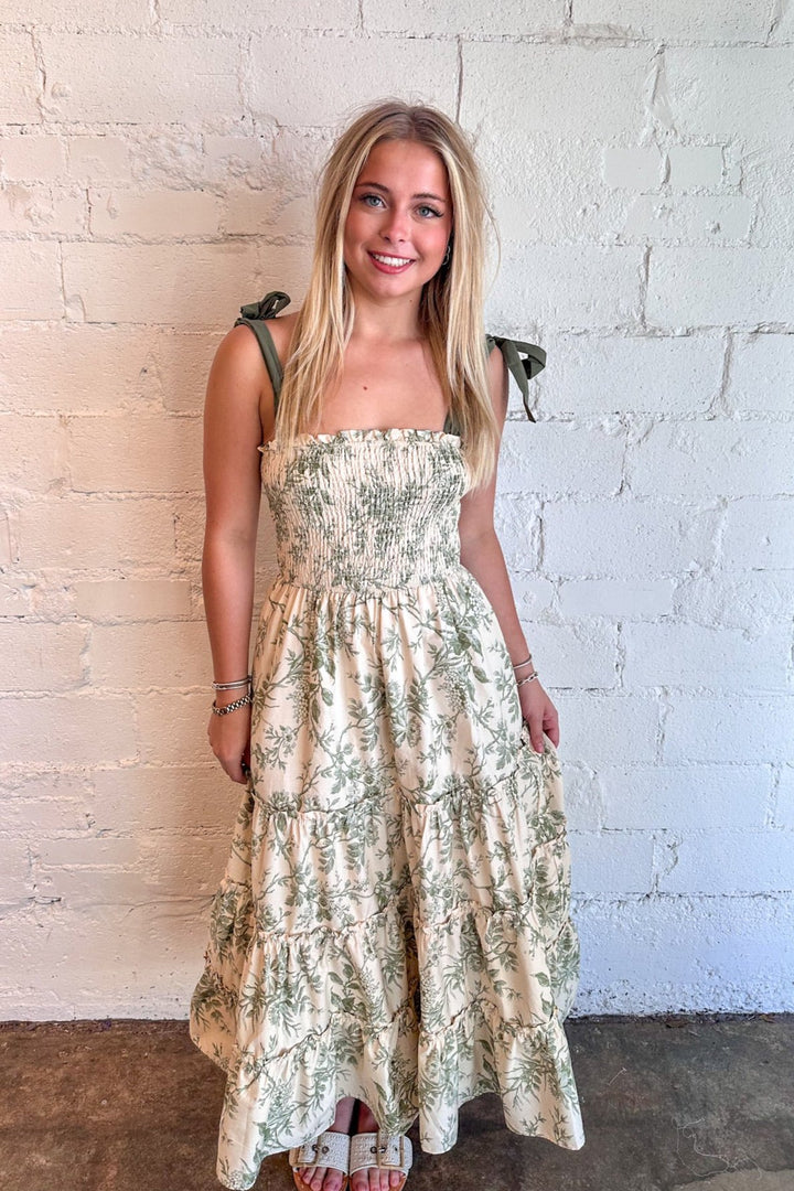 Through The Forest Maxi Dress, Maxi Dress, Dress, Flowy Dress, Ruffle Dress, Brunch Dress, Dallas Boutique, Boutiques, Boutique Shopping, Boutique Clothing 