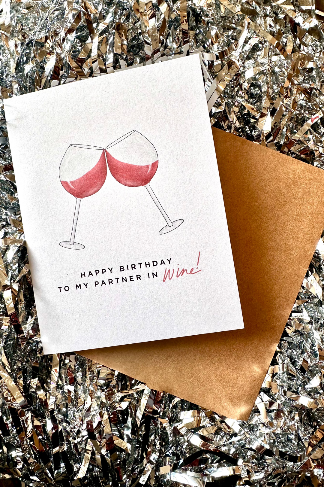 Happy Birthday Wine Greeting Card, Happy Birthday Card, Greeting Card, Adeline Boutique 