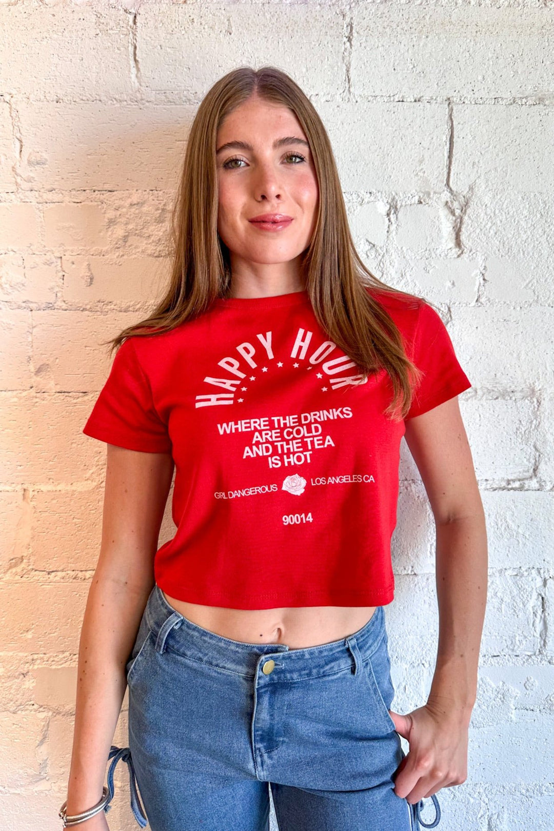 Tee, Tshirt, Crop Top, Crop Tshirt, Red Crop Top, Dallas Boutique 