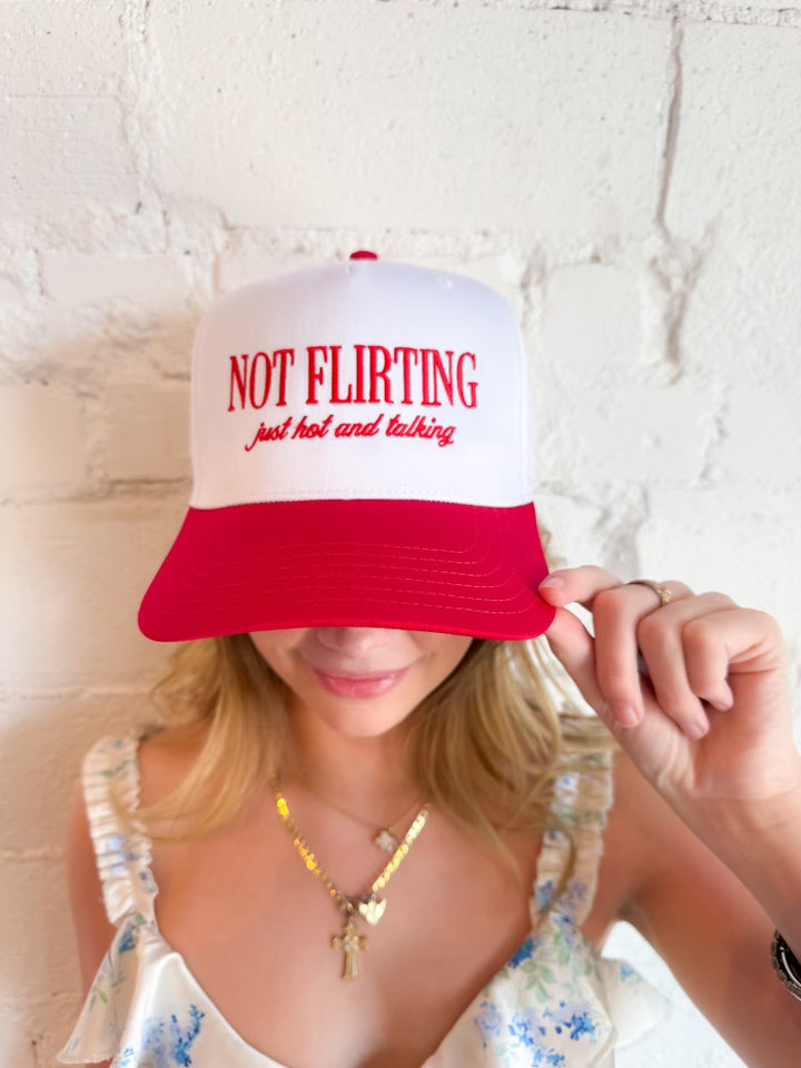 Not Flirting Just Hot Embroidered Hat