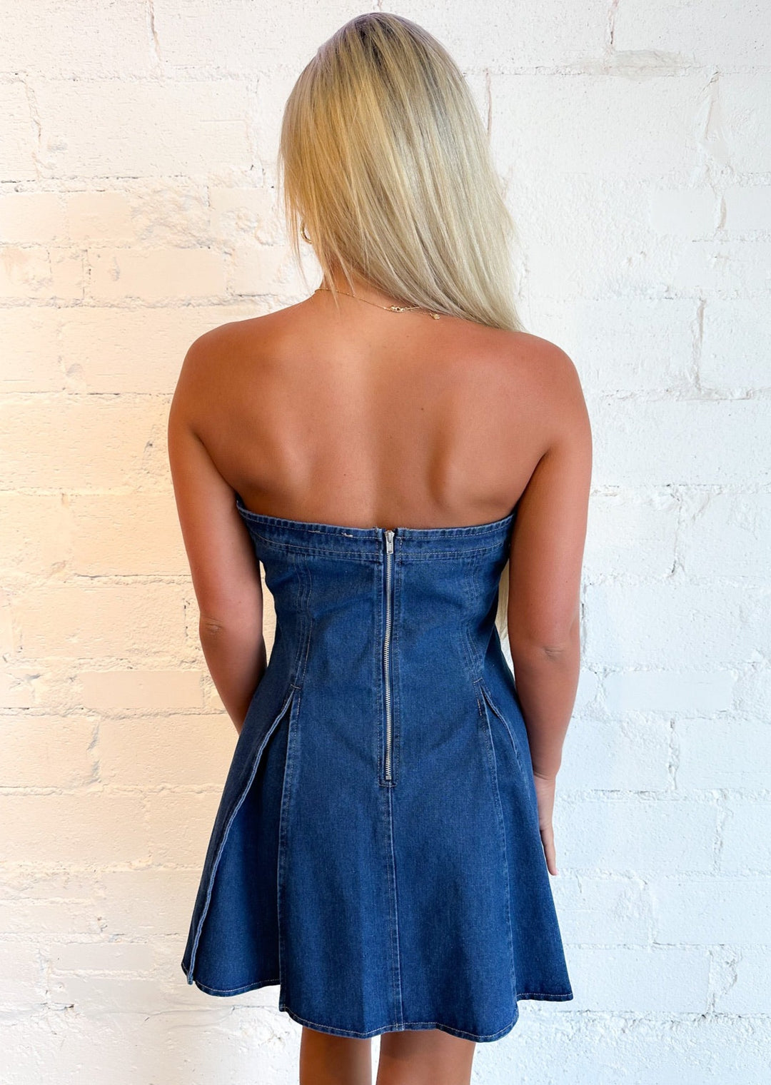 Leah Denim Mini Dress, Dresses, Adeline, Adeline, dallas boutique, dallas texas, texas boutique, women's boutique dallas, adeline boutique, dallas boutique, trendy boutique, affordable boutique