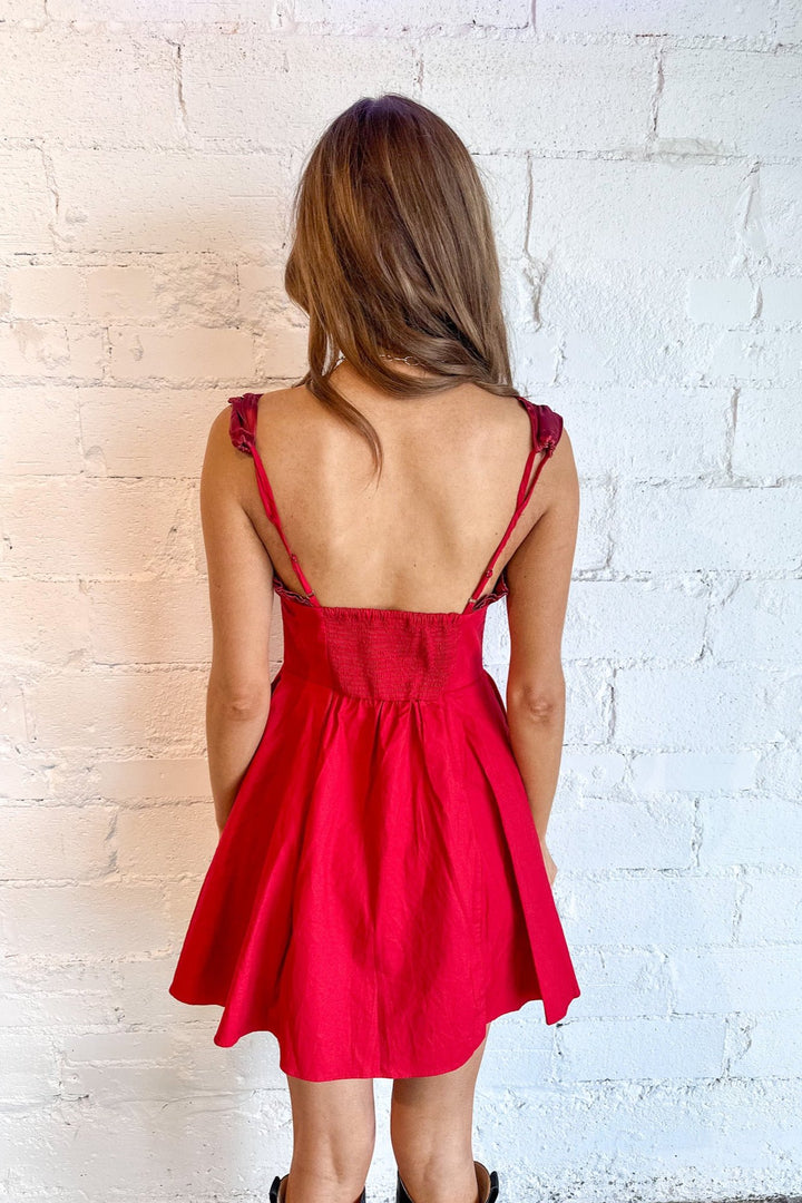 Midnight Magic Mini Dress, Mini Dress, Red Dress, Holiday Dress, Adeline Boutique, Dallas Boutique 