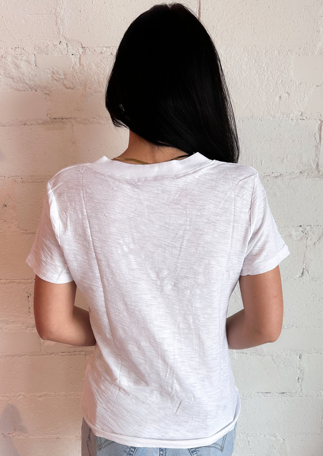 White Plata Notched Tee