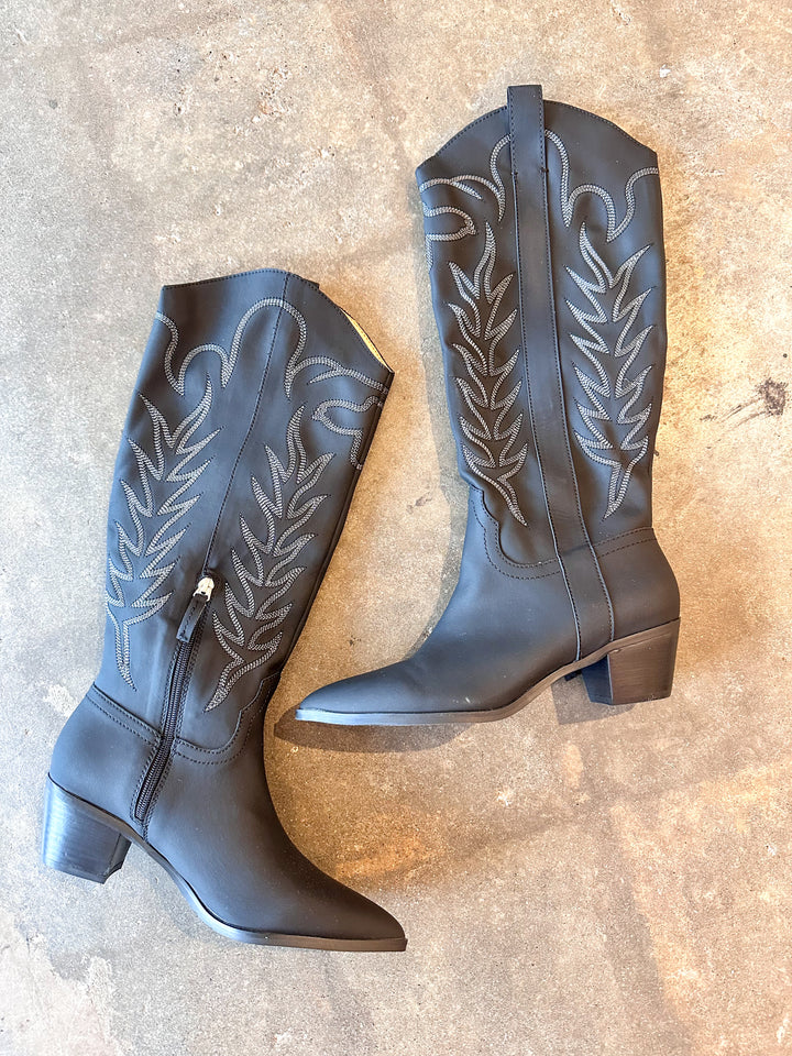 Inlay Black Boot Matte Black, Black Boots, Boots, Cowboy Boots, Western Boots, Shoes, Adeline Boutique