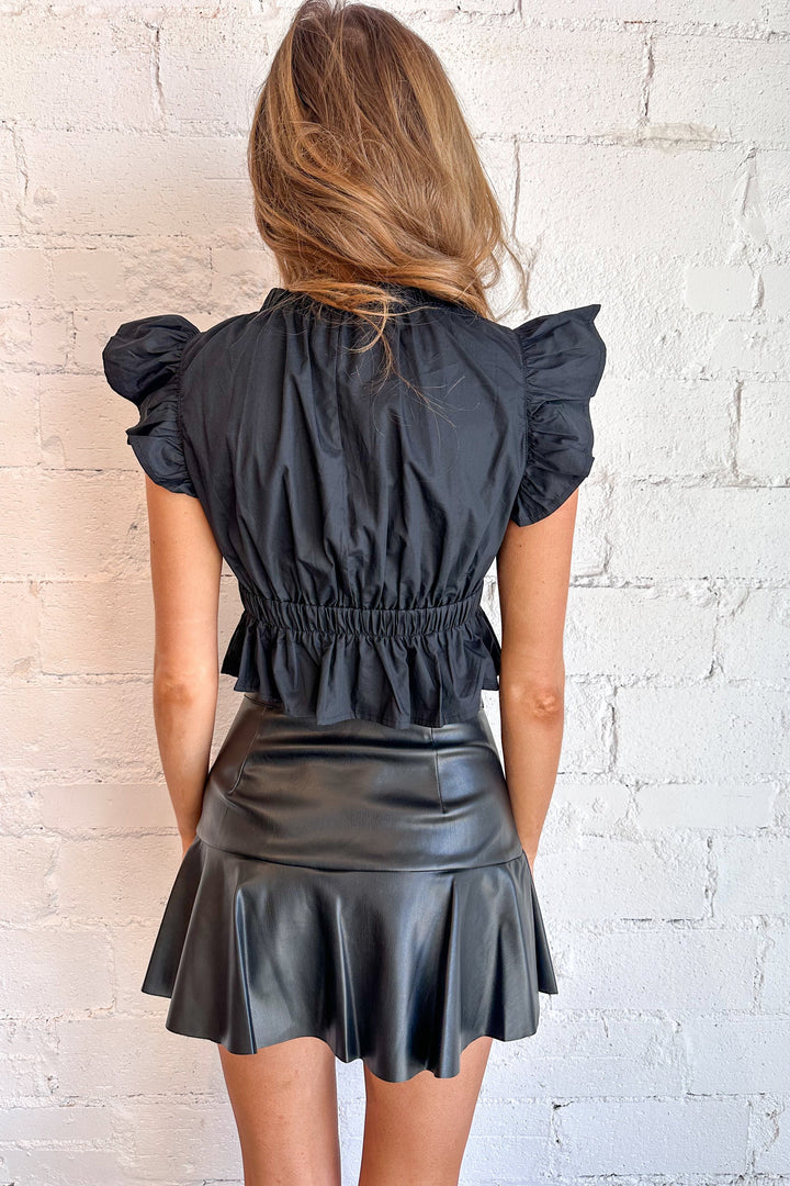 Black bow front top, bow top, gameday top, womens boutique dallas, dallas boutique 