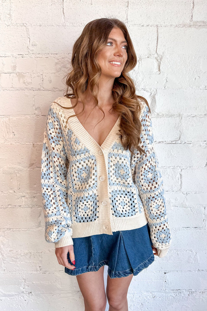 Landree Crochet Cardigan, Cardigan, Sweater, Sweater Weather, Adeline Boutique, Dallas Boutique 