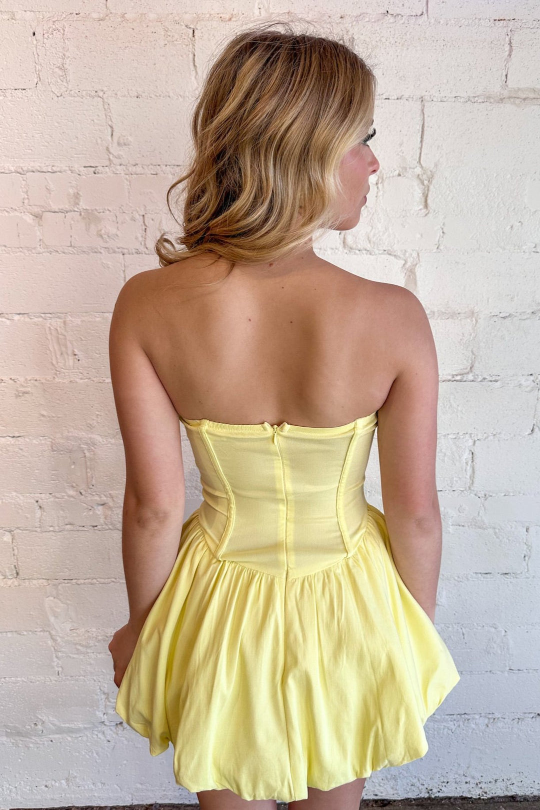 Lemon Drop Strapless Dress, Strapless Dress, Dresses and Rompers, Adeline Boutique