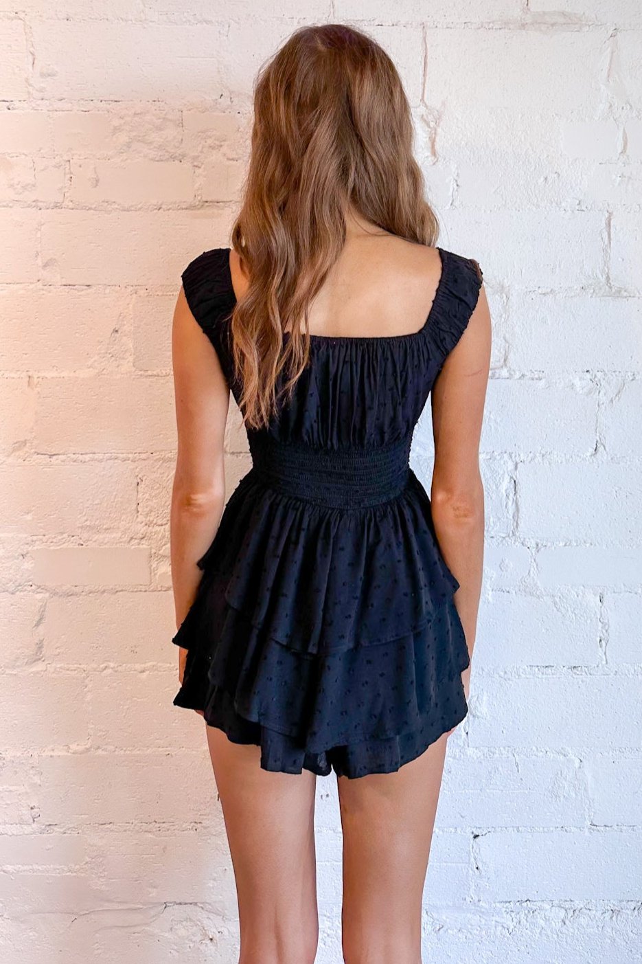 Liora Layer Romper Black, Black Romper, omens boutique, Boutique