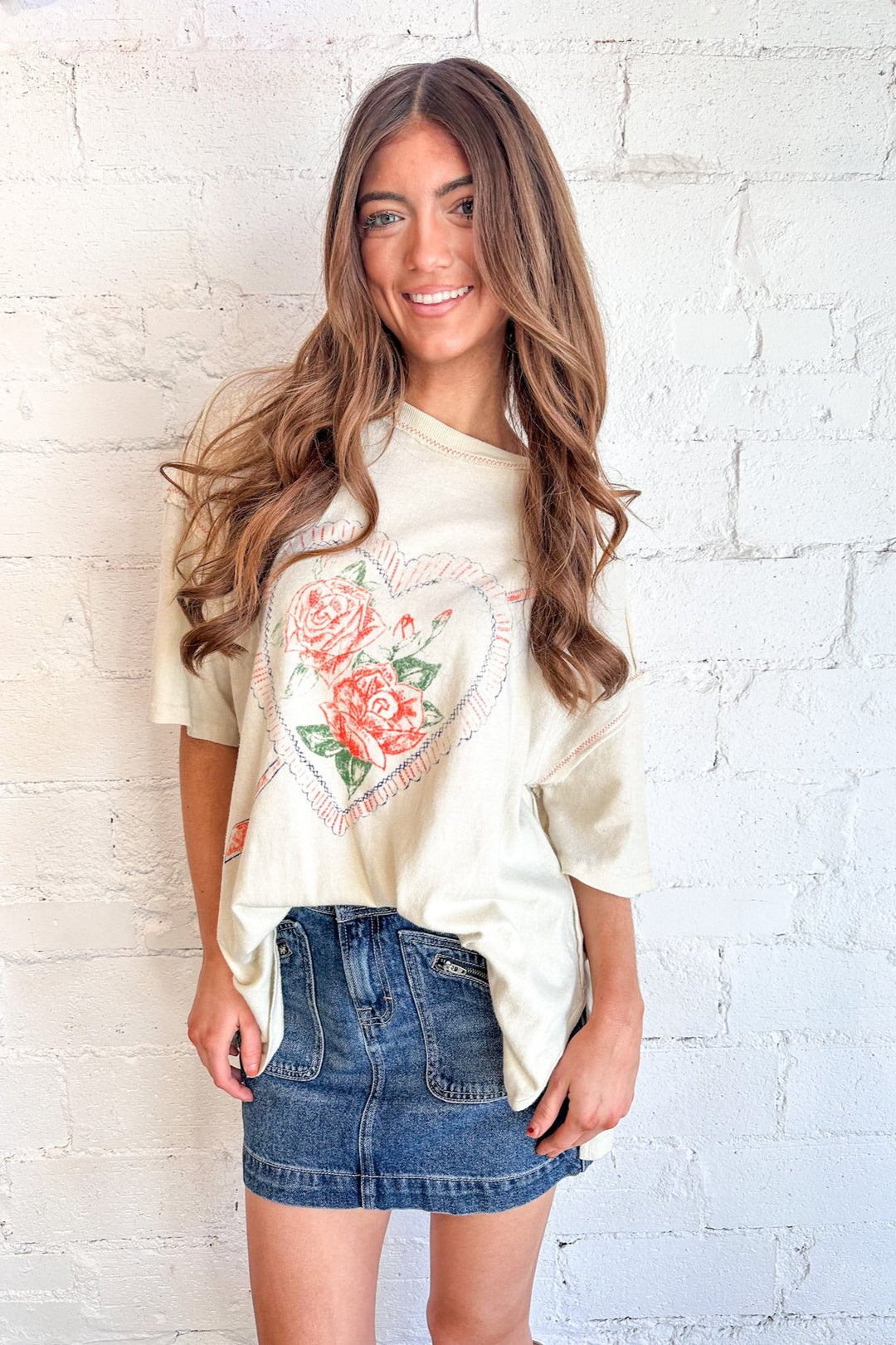 Love Rose Tee, Graphic Tee, Top, Adeline Boutique 