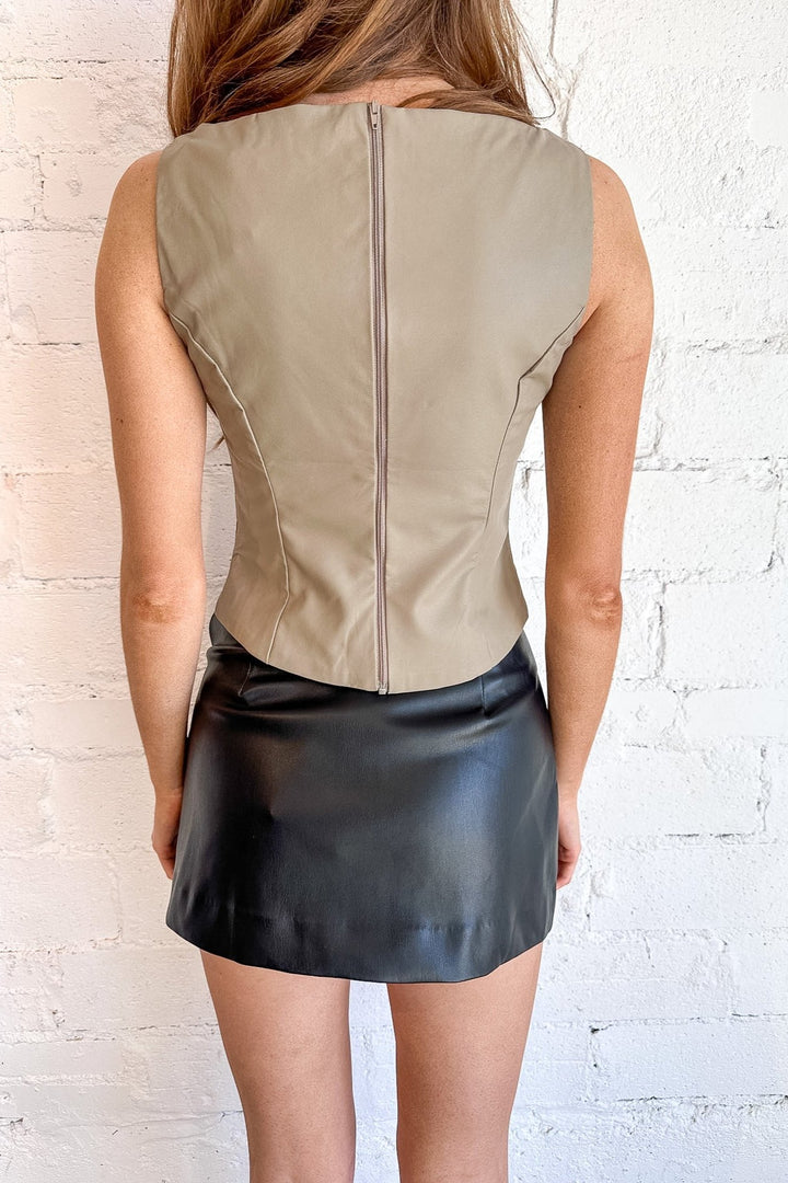 Markle Leather Top, Leather Top, Tops, Adeline Boutique, Boutique Clothing