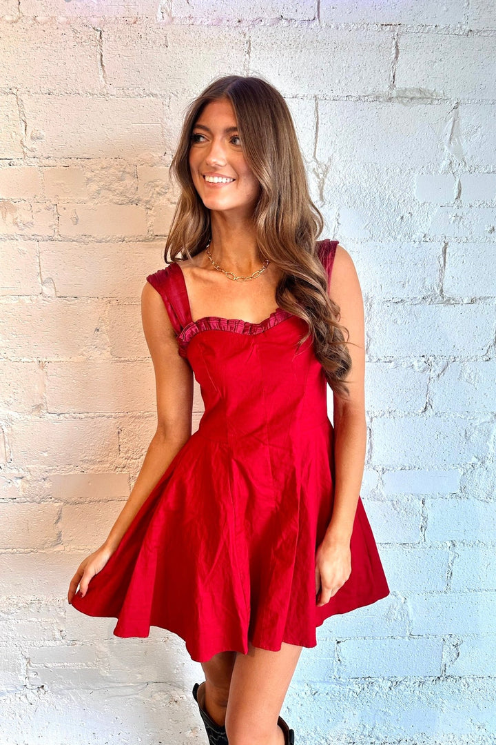 Midnight Magic Mini Dress, Mini Dress, Red Dress, Holiday Dress, Dallas Boutique, Adeline Boutique 