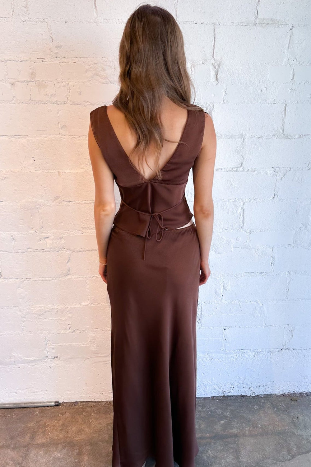 NIA Ravello Skirt, maxi skirt, brown maxi skirt, womens skirt, womens maxi skirt, silky maxi skirt, dallas boutique, ravello skirt, NIA 