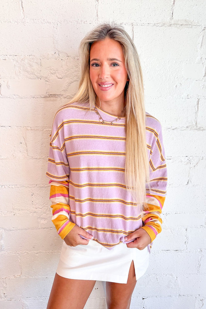 Nina Stripe Long Sleeve, Top, Long Sleeve Shirt, Adeline Boutique, Tshirts