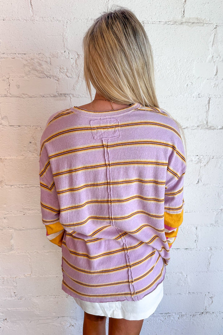 Nina Stripe Long Sleeve, Top, Long Sleeve Shirt, Adeline Boutique, Tshirts