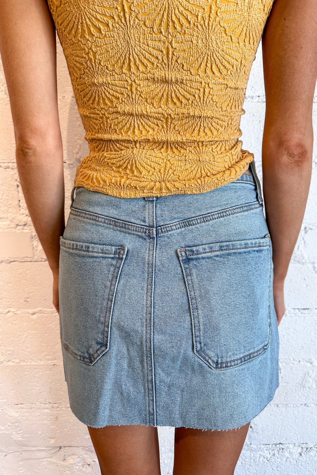 denim skirt, western-inspired skirt, trendy skirt, casual fashion, women's clothing, outfit ideas