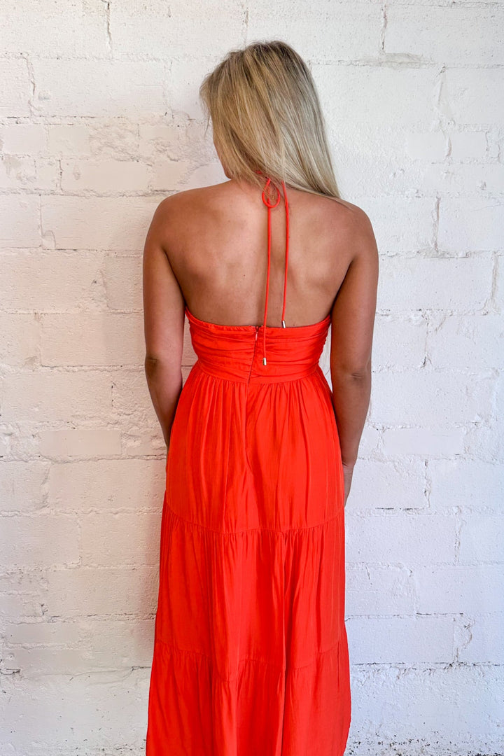 Haltered Ruched Midi Dress, Maxi Dress, Dresses and Rompers, Adeline Boutique, Spring, Sundresses