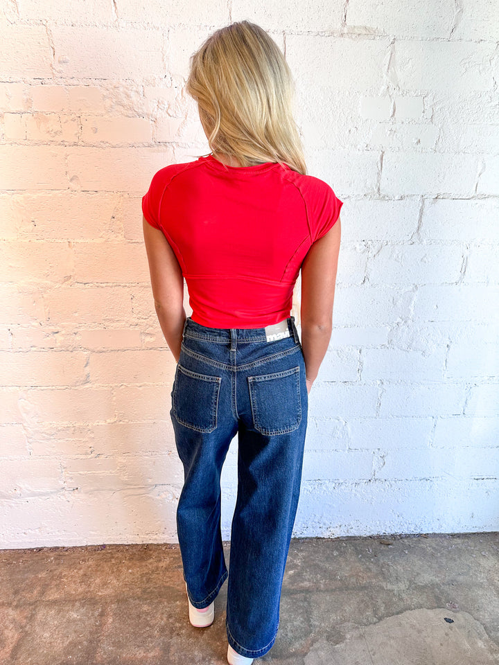 Paloma Marine Deep Classic Blue, mavi paloma jeans, mavi jeans, dallas boutique, trendy boutique, womens boutique dallas, womens denim, womens wide leg jean 