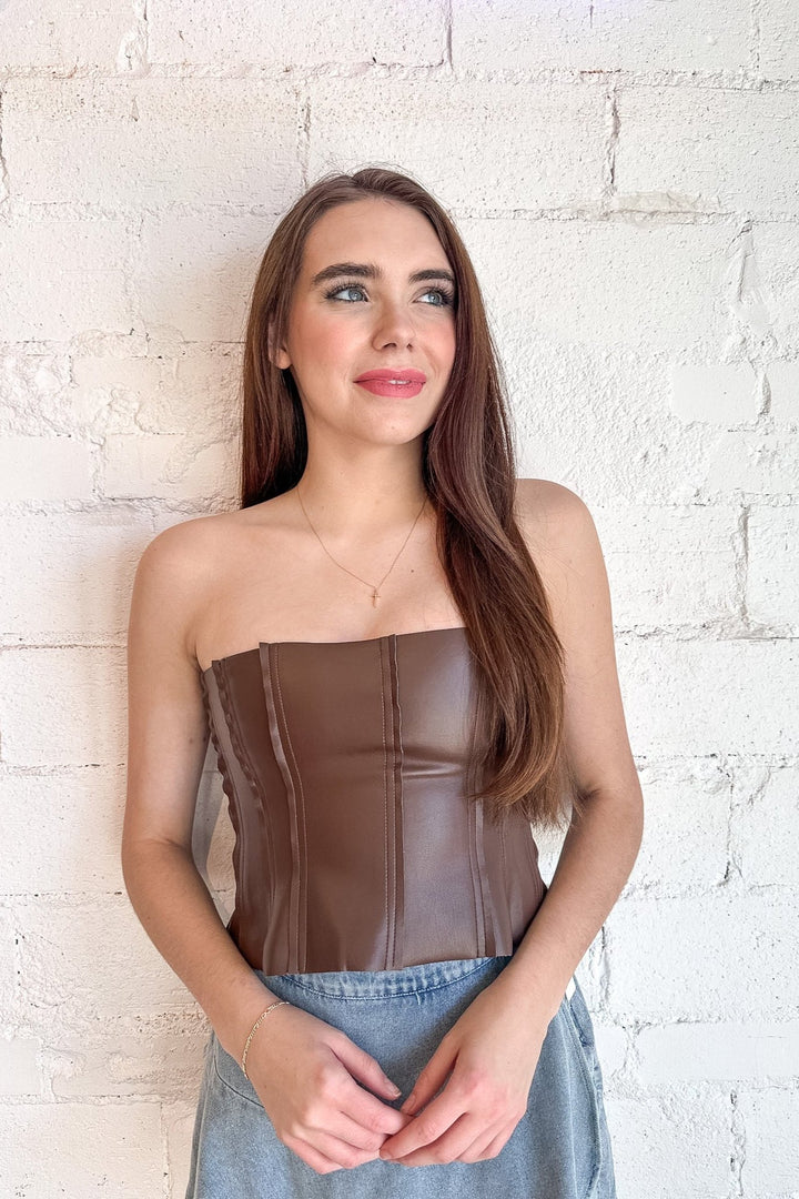 Parker Leather Tube Top, Leather Top, Tub Top, Tops, Adeline Boutique, Boutique Clothing 