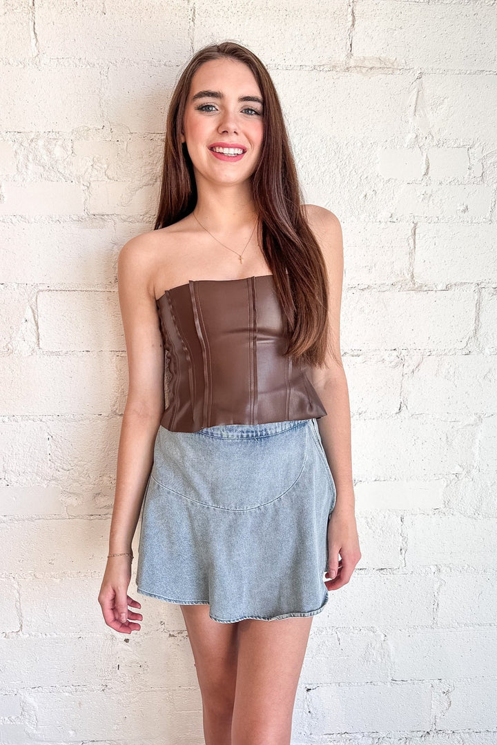 Parker Leather Tube Top, Leather Top, Tube Top, Tops, Adeline Boutique, Boutique Clothing