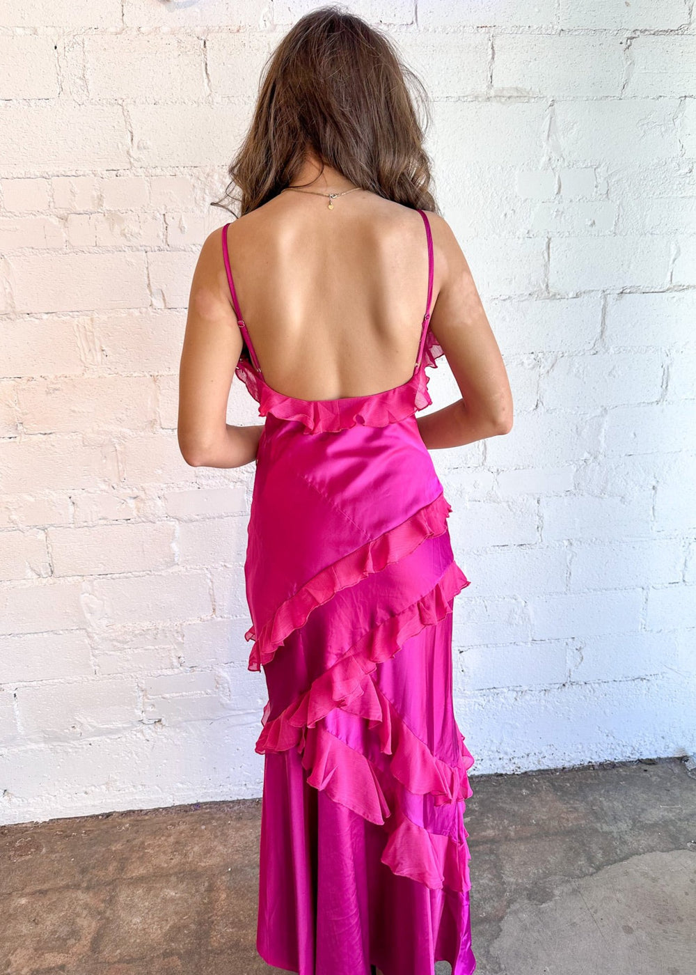 Bold, eye-catching pink color
Flowing, floor-length design for added elegance
Comfortable, lightweight fabric for all-day wear
Versatile enough for casual or formal events