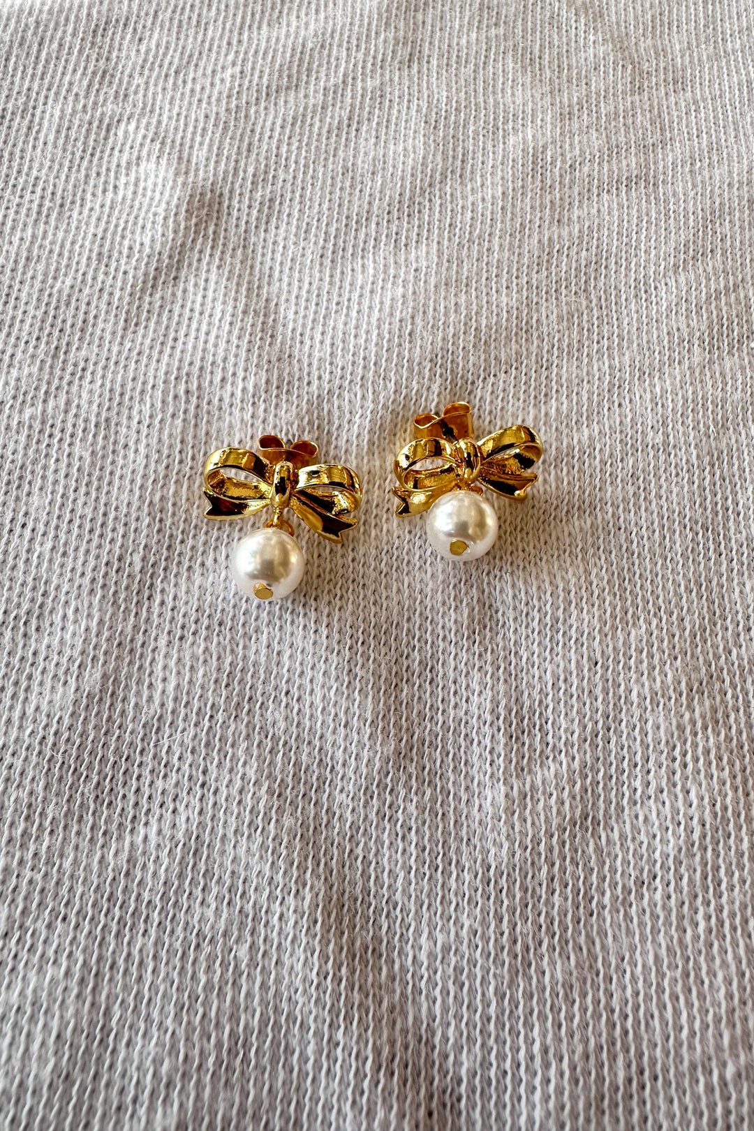 Pearl Bow Drop Earrings, Earrings, Adeline Boutique, Jewelry 