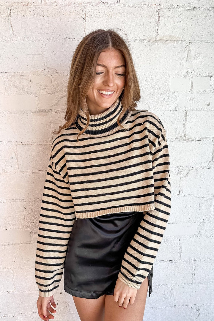 Perfectly Cropped Striped Sweater, Cropped Sweater, Stripped Sweater, Sweaters, Adeline Boutique 