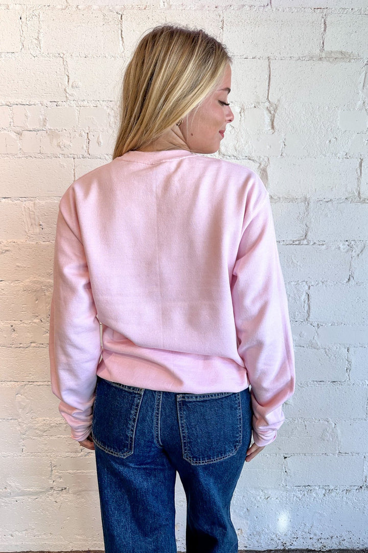 Bubbly Side of Life Sweatshirt, Pink Sweatshirt, Sweatshirt, Crewneck, Graphic Sweatshirt, Long Sleeve Shirt, Dallas Boutique, Boutique Shopping, Boutique Clothing 