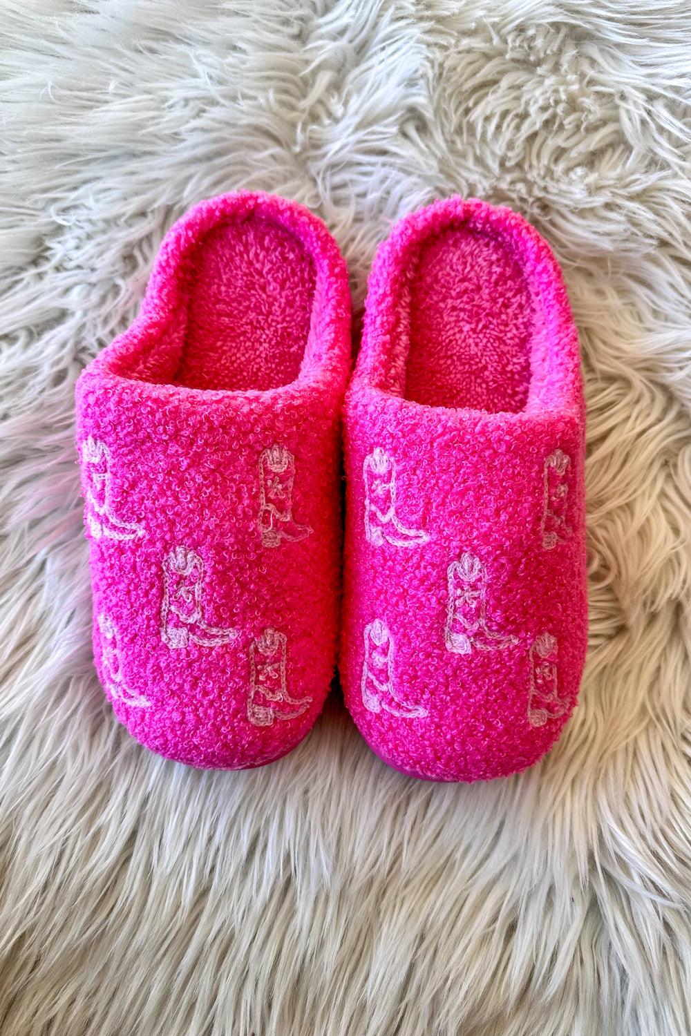 Pink On Pink Boot Pattern Slippers, Slippers, Pink Slippers, Accessories, Adeline Boutique 