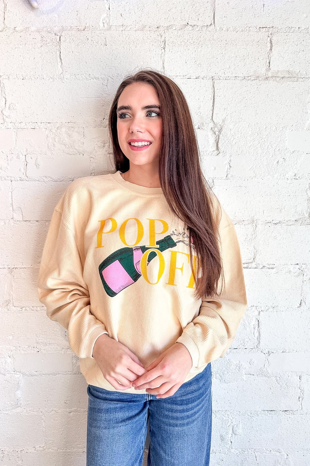 Pop Off Corded Sweatshirt, Sweatshirt, Graphic Sweatshirt, Adeline Boutique, Sweater