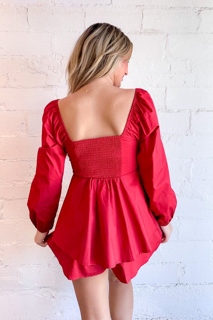 Poplin Gameday Romper Red 